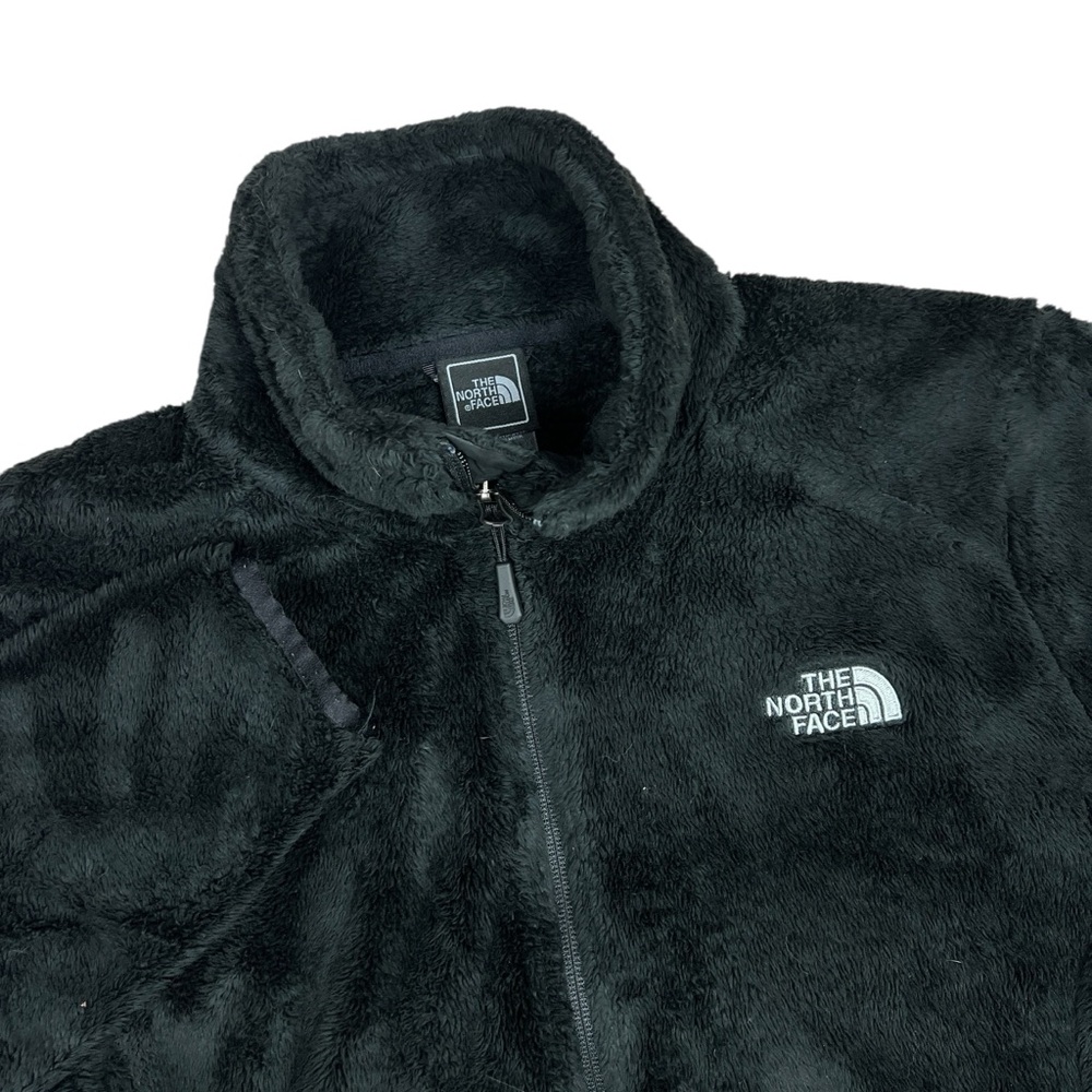 The North Face Sweater Womens Medium Black Full Zip Fuzzy Adjustable Waist‎
